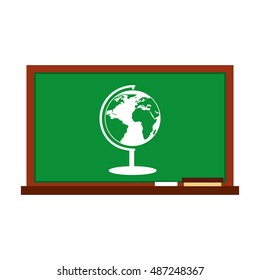 greenboard with school icon vector illustration design