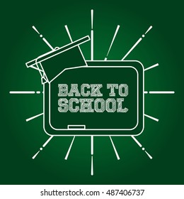 greenboard with school icon vector illustration design