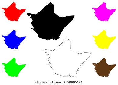 Greenbrier County, Estado da Virgínia Ocidental (EUA, Estados Unidos da América, EUA, EUA) mapa ilustração vetorial, esboço de rabisco Mapa de Greenbrier