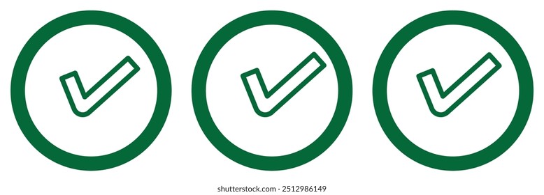 greenCheck mark icon symbols vector. symbol for website Computer and mobile vector.