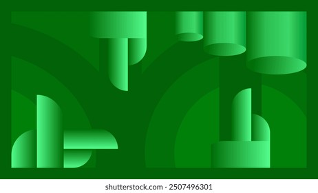 Green-colored minimalist geometry abstract background vector illustration. Suitable for backdrop texture and artistic projects