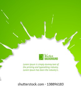 Greendrop over white. Vector illustration, contains transparencies, gradients and effects.