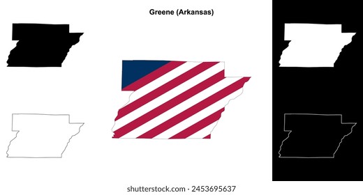 Greene County (Arkansas) outline map set