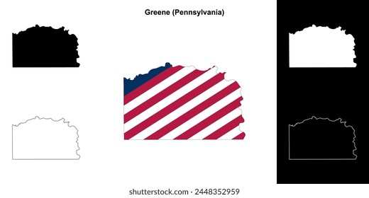 Greene County (Pennsylvania) outline map set
