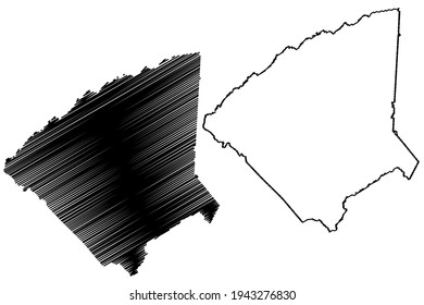 Greene County, State of Tennessee (U.S. county, United States of America) map vector illustration, scribble sketch Greene map