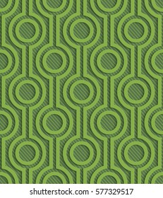 Greenery arabic style latice pattern. Abstract 3d seamless background. Vector EPS10.