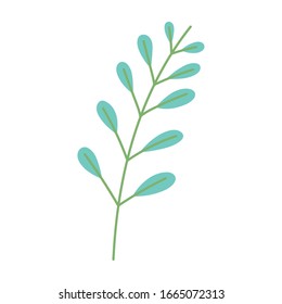 greenery branch leaves foliage ecology botanical icon vector illustration