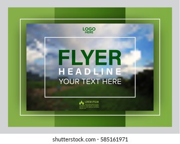Greenery Brochure layout banner design template. Annual Report Flyer Leaflet cover Presentation Modern background. illustration vector artwork