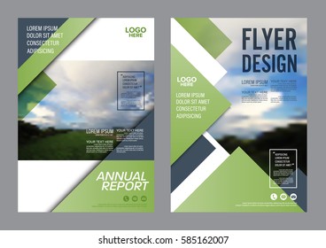 Greenery Brochure layout banner design template. Annual Report Flyer Leaflet cover Presentation Modern background. illustration vector artwork