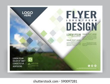 Greenery brochure layout banner design template. Annual report flyer leaflet cover presentation Modern background. illustration vector artwork
