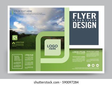 Greenery brochure layout banner design template. Annual report flyer leaflet cover presentation Modern background. illustration vector artwork