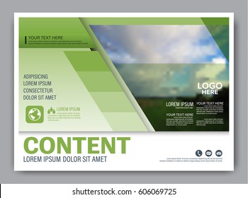 Greenery brochure layout banner design template. Annual report flyer leaflet cover presentation Modern background. illustration vector artwork