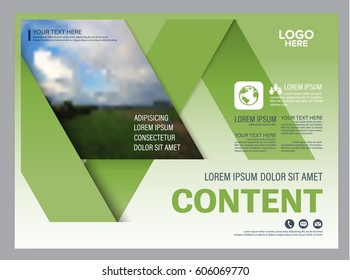 Greenery brochure layout banner design template. Annual report flyer leaflet cover presentation Modern background. illustration vector artwork