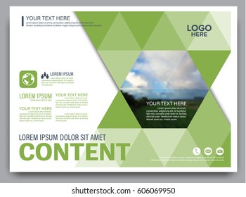 Greenery brochure layout banner design template. Annual report flyer leaflet cover presentation Modern background. illustration vector artwork