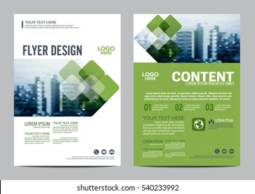 Greenery Brochure Layout Design Template. Annual Report Flyer Leaflet Cover Presentation Modern Background. Illustration Vector In A4 Size