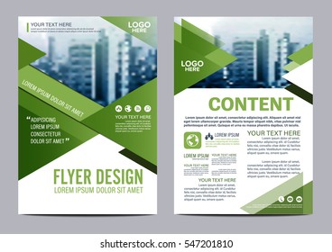 Greenery Brochure Layout Design Template Annual Stock Vector (Royalty ...