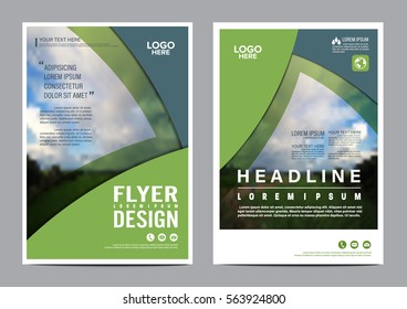 Greenery Brochure Layout design template. Annual Report Flyer Leaflet cover Presentation Modern background. illustration vector artwork