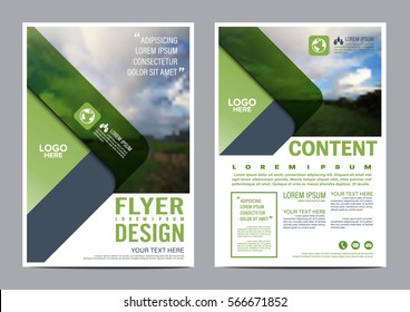 Greenery Brochure Layout design template. Annual Report Flyer Leaflet cover Presentation Modern background. illustration vector artwork