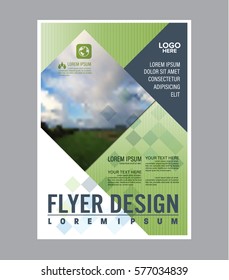 Greenery Brochure Layout design template. Annual Report Flyer Leaflet cover Presentation Modern background. illustration vector artwork