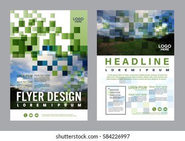 Greenery Brochure Layout design template. Annual Report Flyer Leaflet cover Presentation Modern background. illustration vector artwork