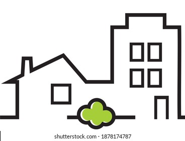 Greenery in the city, vector icon