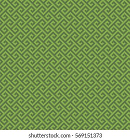 Greenery Classic meander seamless pattern. Greek key neutral tileable linear vector background.