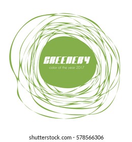 Greenery - color of the year 2017. Vector trendy label