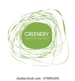 Greenery - color of the year 2017. Vector trendy frame