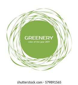 Greenery - color of the year 2017. Vector trendy frame