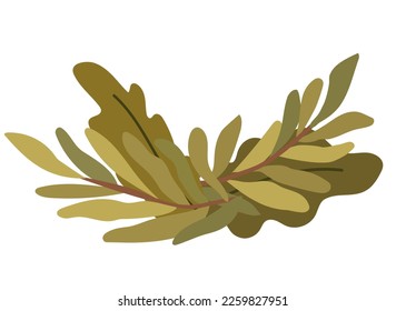 Greenery composition for greeting cards, backgrounds and dividers. Hand drawn vector plant bunch
