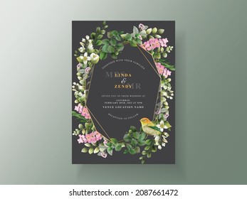 Greenery eucalyptus wedding invitation card