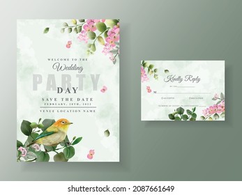 Greenery eucalyptus wedding invitation card