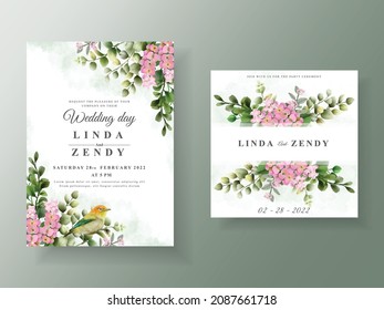 Tarjeta de invitación a la boda Greenery eucalipto