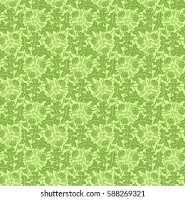 Greenery floral, dandelion seamless pattern texture vector illustration. Spring ecology trendy color 2017, greenery wallpaper design