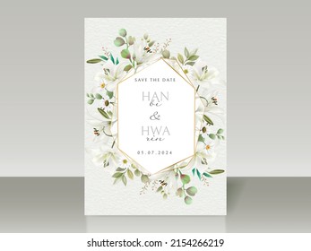 Greenery floral wedding invitation card