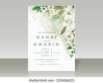 Greenery floral wedding invitation card