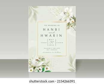 Greenery floral wedding invitation card