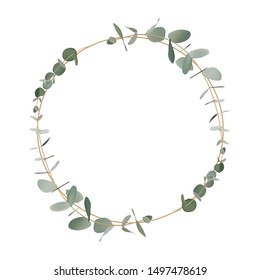 Greenery  frame background with eucalyptus leaf