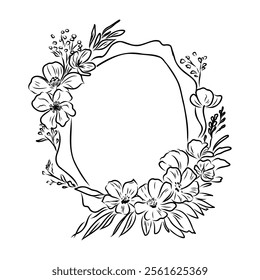 greenery frame with eucalyptus and fern leaves. illustration isolated on white background.