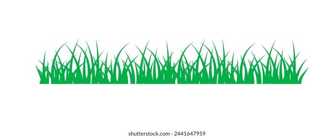 Greenery grass isolated on white background. Nature spring plant element vector illustration