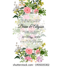 Greenery herbal spring wedding invitations 