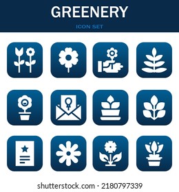 greenery icon set. Vector  illustrations related with Flower, Flower and Flower