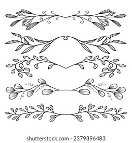 Greenery leaf divider bundel illustration