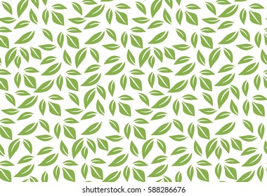 Greenery leaf seamless pattern background vector illustration. Spring color 2017, eco wrapping paper design.
