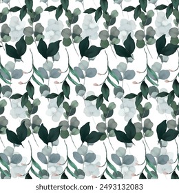 greenery leaf watercolor pattern background