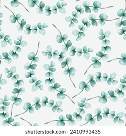 Greenery leaf watercolor pattern design for background