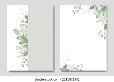 Greenery Leaf Wedding Invitation Card Template