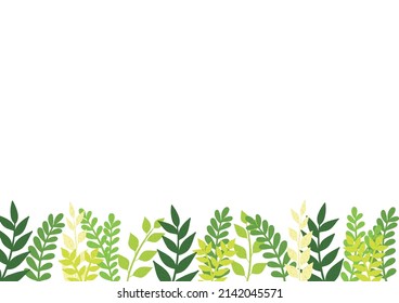 Greenery leaves in spring garden frame vector for decoration on nature and organic product.