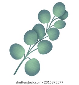 Greenery Leaves Watercolor Hand Drawn. 