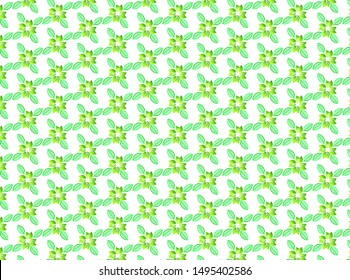 Greenery Pattern Design For Print, Fabric, Background, Wallpaper and Decorations. Editable Vector File Available 